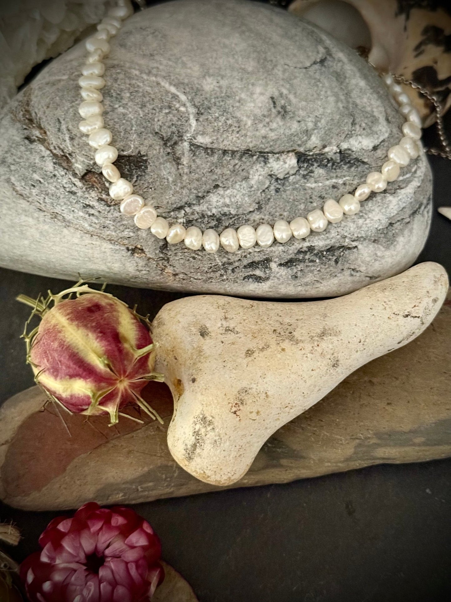 Freshwater Pearl & Sterling Silver Adjustable Bracelet | Ancient Protection & Lunar Energy - Relic