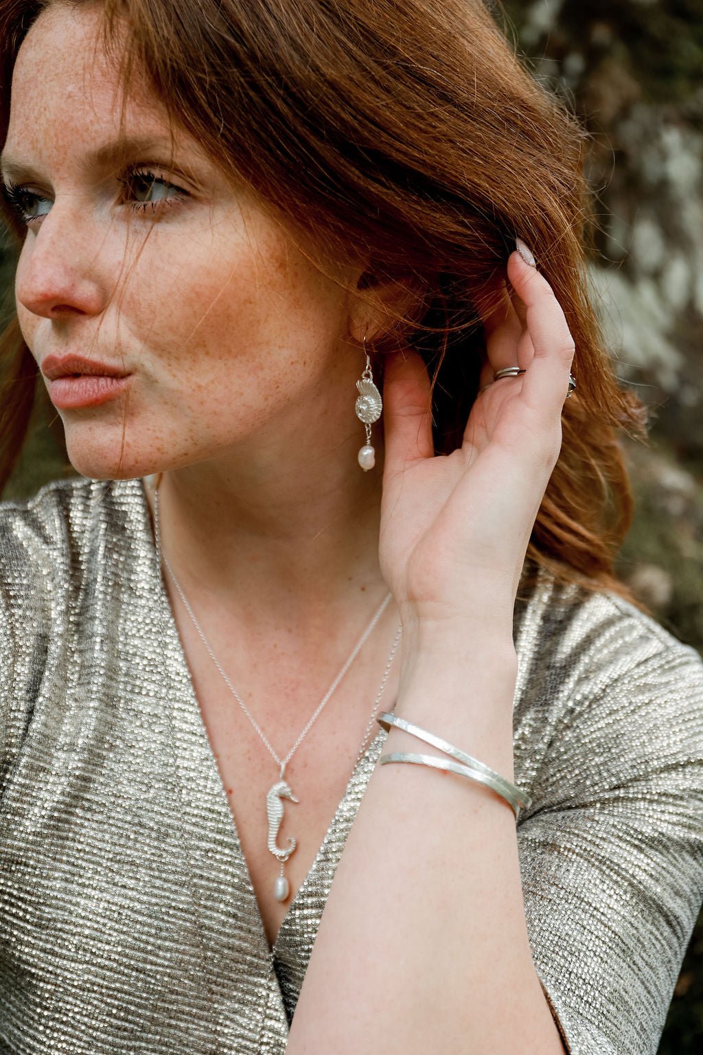 Hammered Tribal Sterling Silver Bangles | Textured Stackable Bangles - Relic