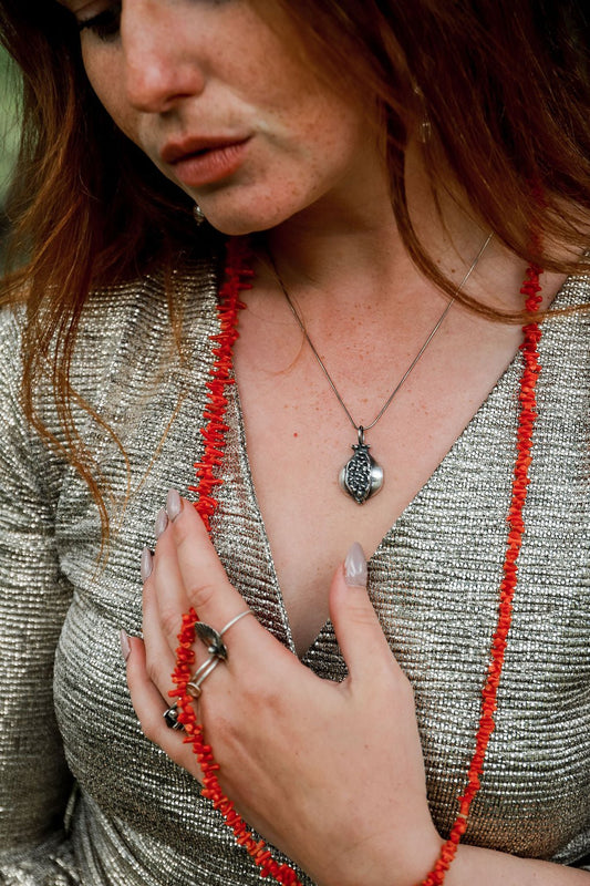 Handcrafted Pomegranate Pendant | Symbol of Fertility, Abundance, and Transformation - Relic