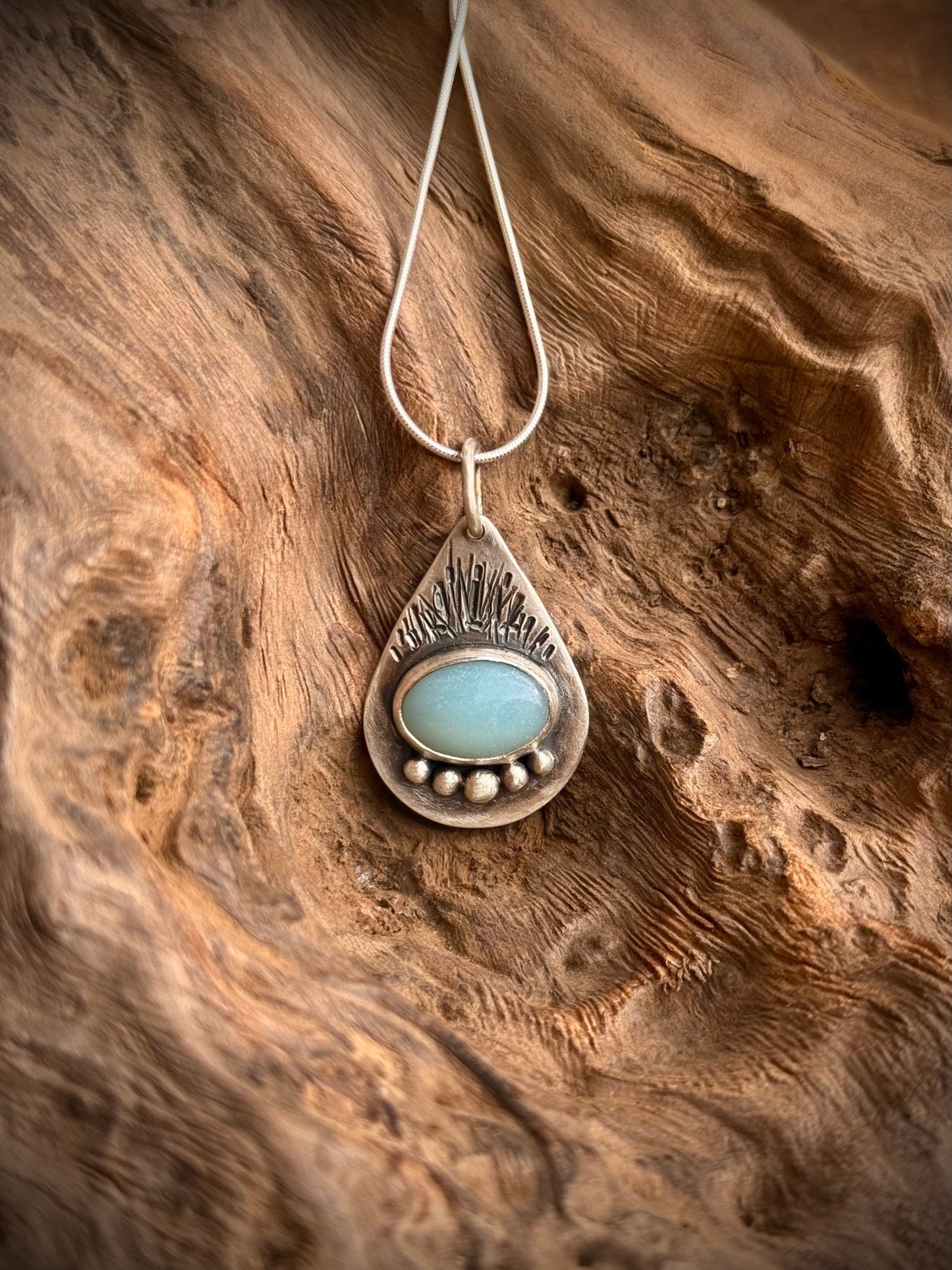 Kindling Pendant | Amazonite & Sterling Silver Talisman - Relic