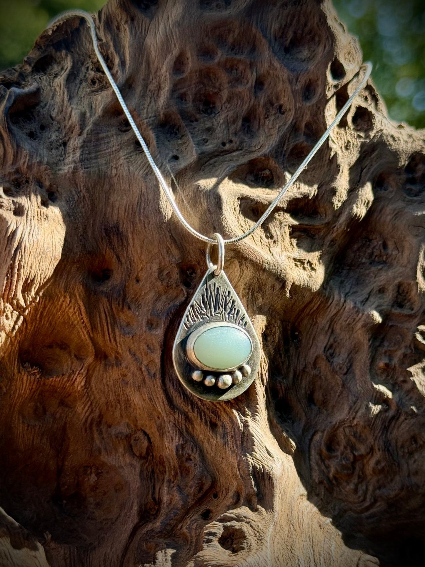 Kindling Pendant | Amazonite & Sterling Silver Talisman - Relic