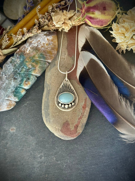 Kindling Pendant | Amazonite & Sterling Silver Talisman - Relic