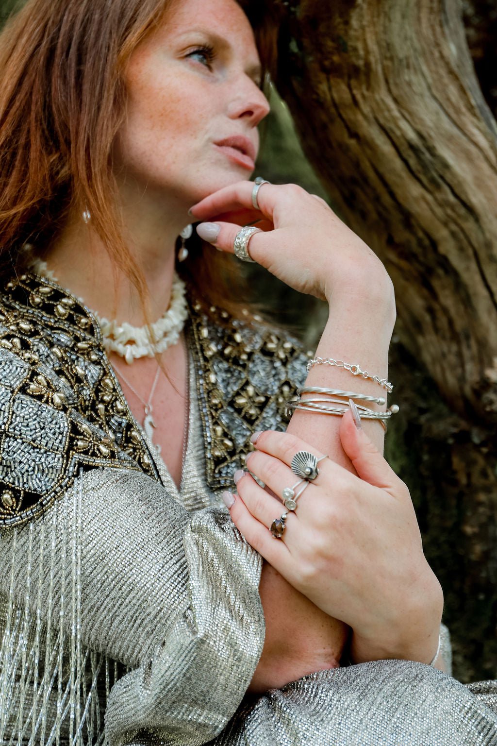Lunar Eclipse | Unisex Handcrafted Sterling Silver Moon Texture Ring - Relic