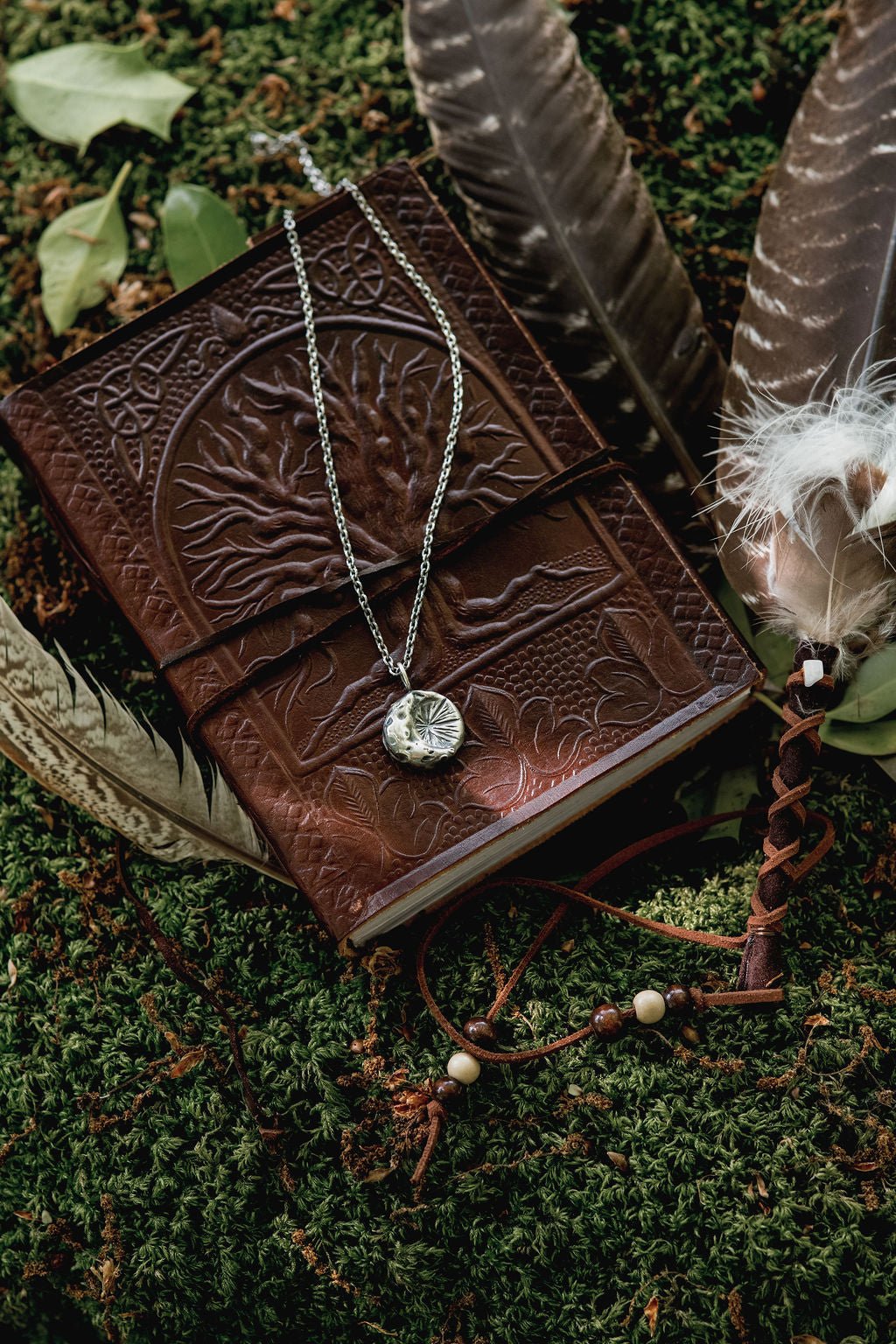Midnight Radiance Handmade Crescent Moon & Starburst Pendant | A Talisman of Divine Illumination, Oneness, and Inner Light - Relic
