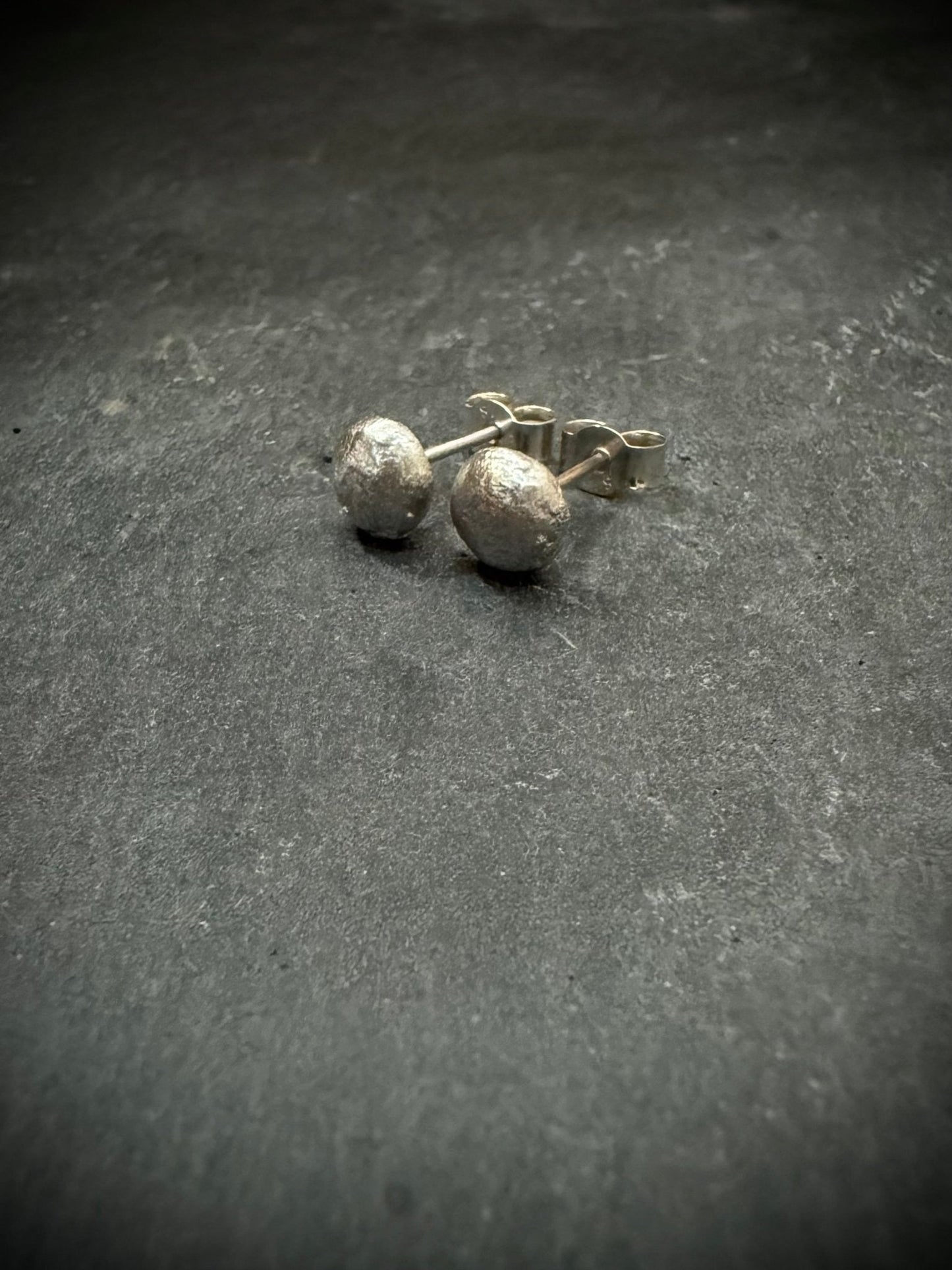 Molten Silver Studs | Handcrafted Recycled Sterling Silver Earrings - Relic