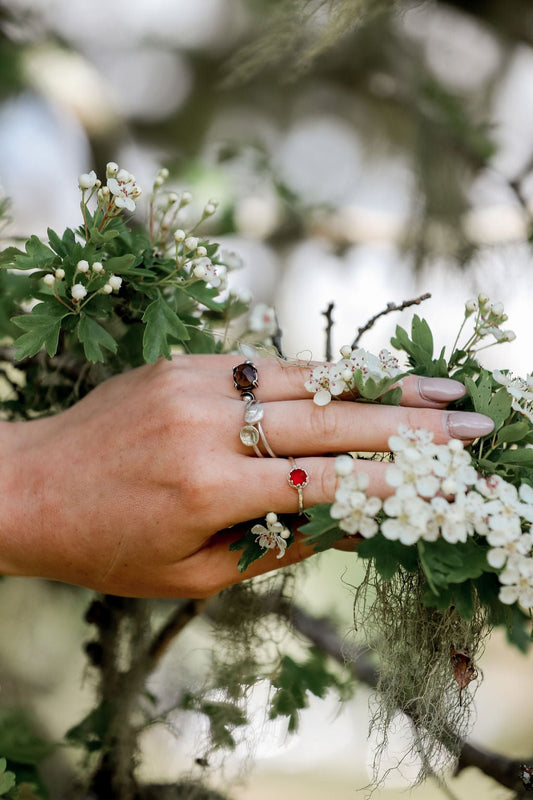 Rose Cut Carnelian Sterling Silver Crown Ring | For Courage, Creativity, and Confidence - Relic