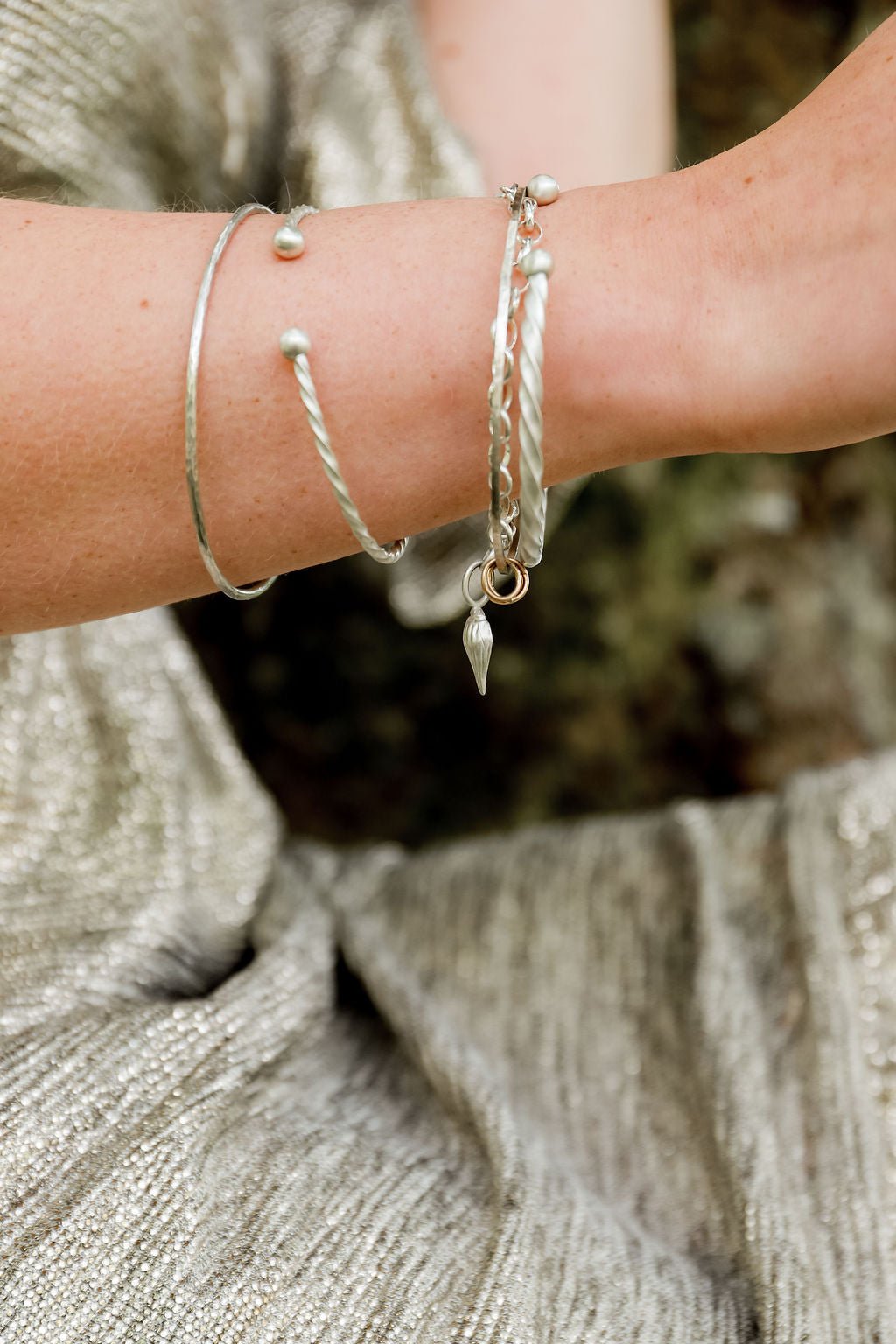 Seashell Soul Handcrafted Silver Shell Charm Bracelet | Sustainable, Spiritual Jewellery for Inner Peace - Relic