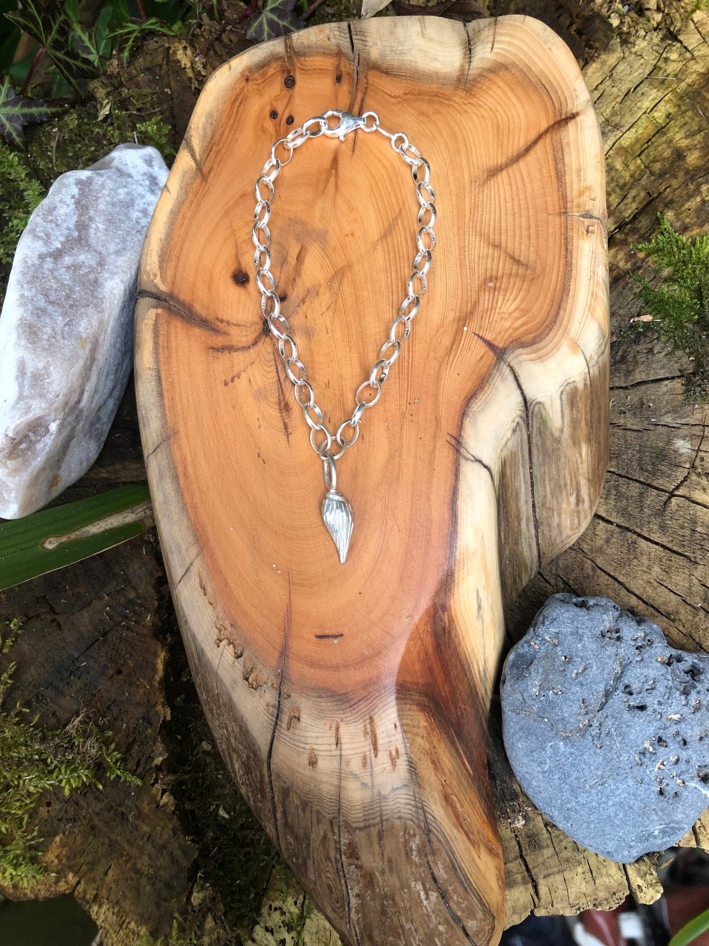 Seashell Soul Handcrafted Silver Shell Charm Bracelet | Sustainable, Spiritual Jewellery for Inner Peace - Relic