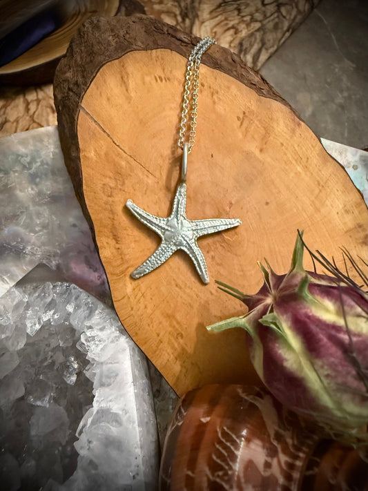 Star of the Sea | Handcrafted Fine Silver Starfish Pendant - Relic