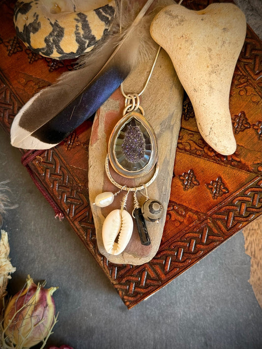 Tide Priestess Talismanic Pendant | Druzy Quartz & Protective Charms - Relic