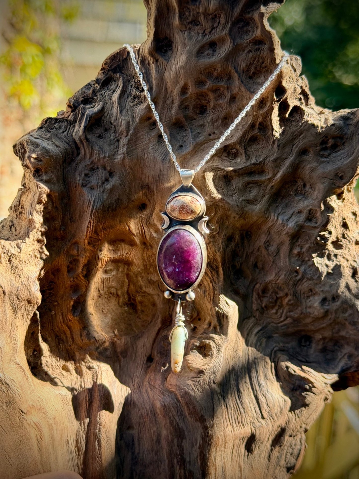 Velora Brecciated Jasper, Lepidolite & Amazonite Talisman | Handcrafted in Recycled Sterling Silver - Relic