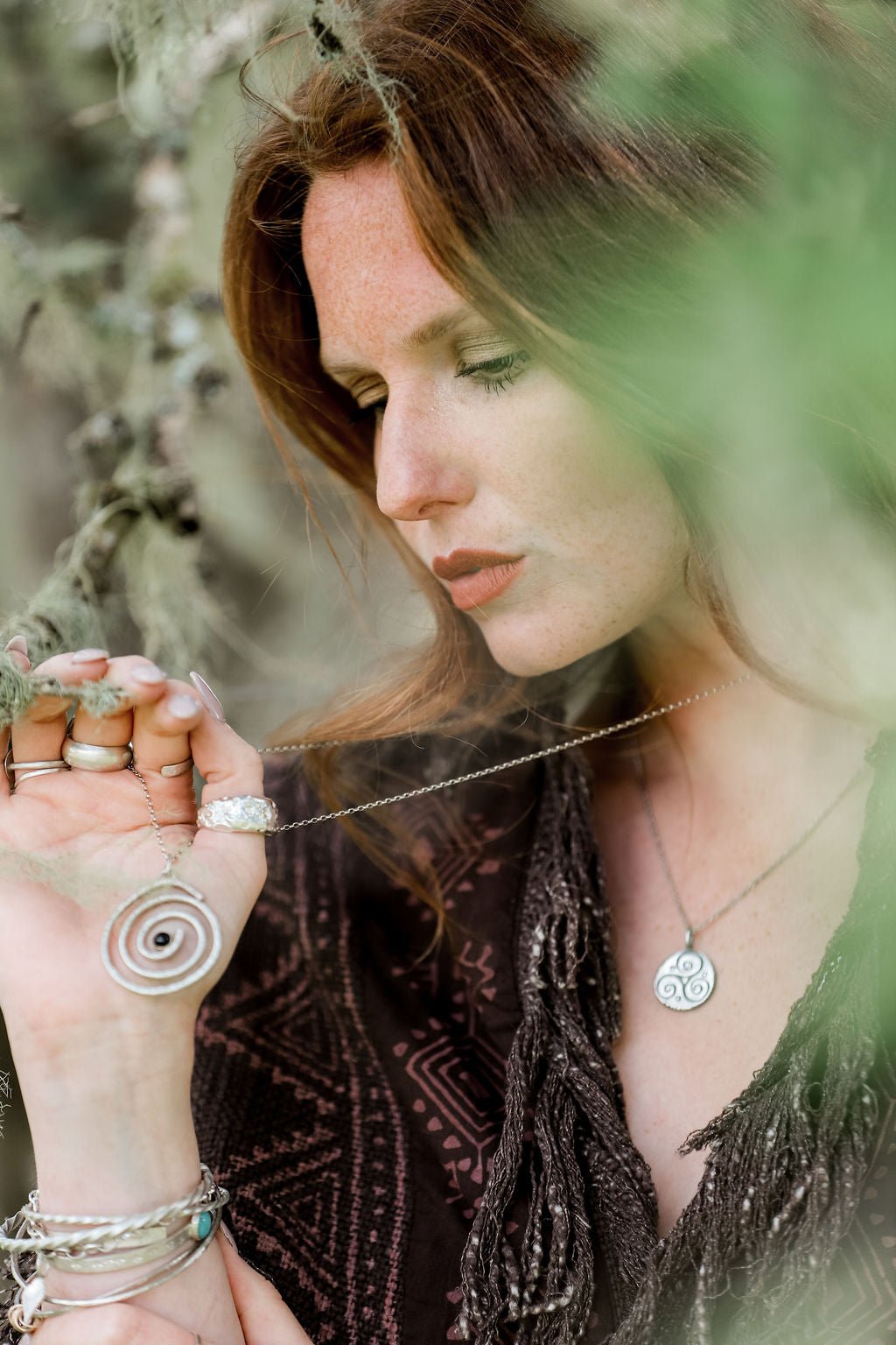 Ancient Spiral Onyx Amulet Talisman | Handcrafted Sterling Silver Pendant of Protection & Transformation - Relic