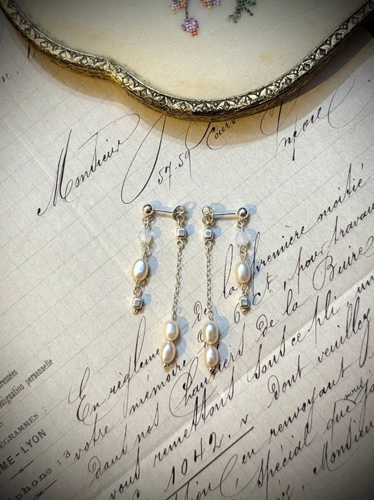 Double Drop Pearl Earrings - Relic