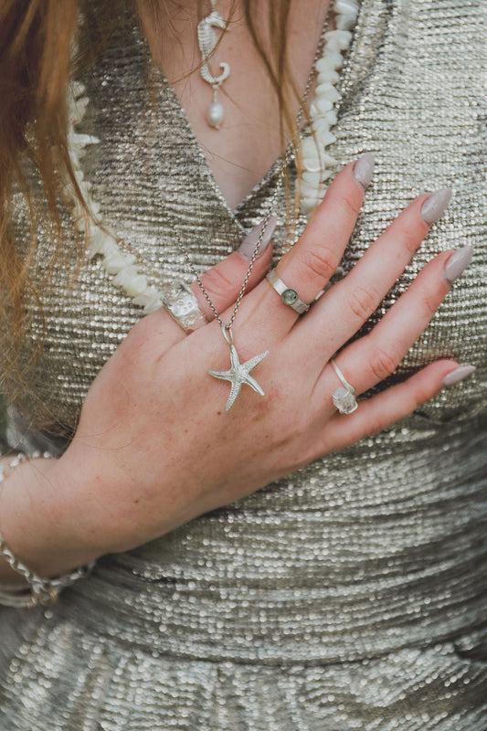 Herkimer Diamond Ring | Genuine Gemstone set in Sterling Silver - Relic