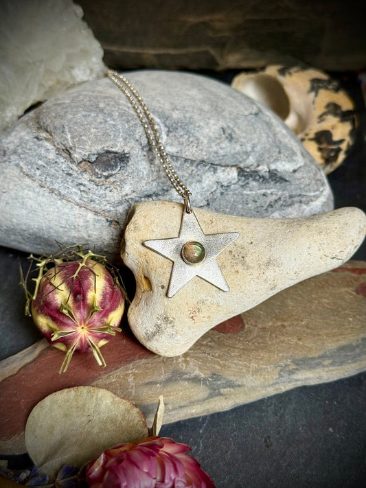 Northern Lights Labradorite Star Pendant | Handcrafted in Sterling Silver - Relic