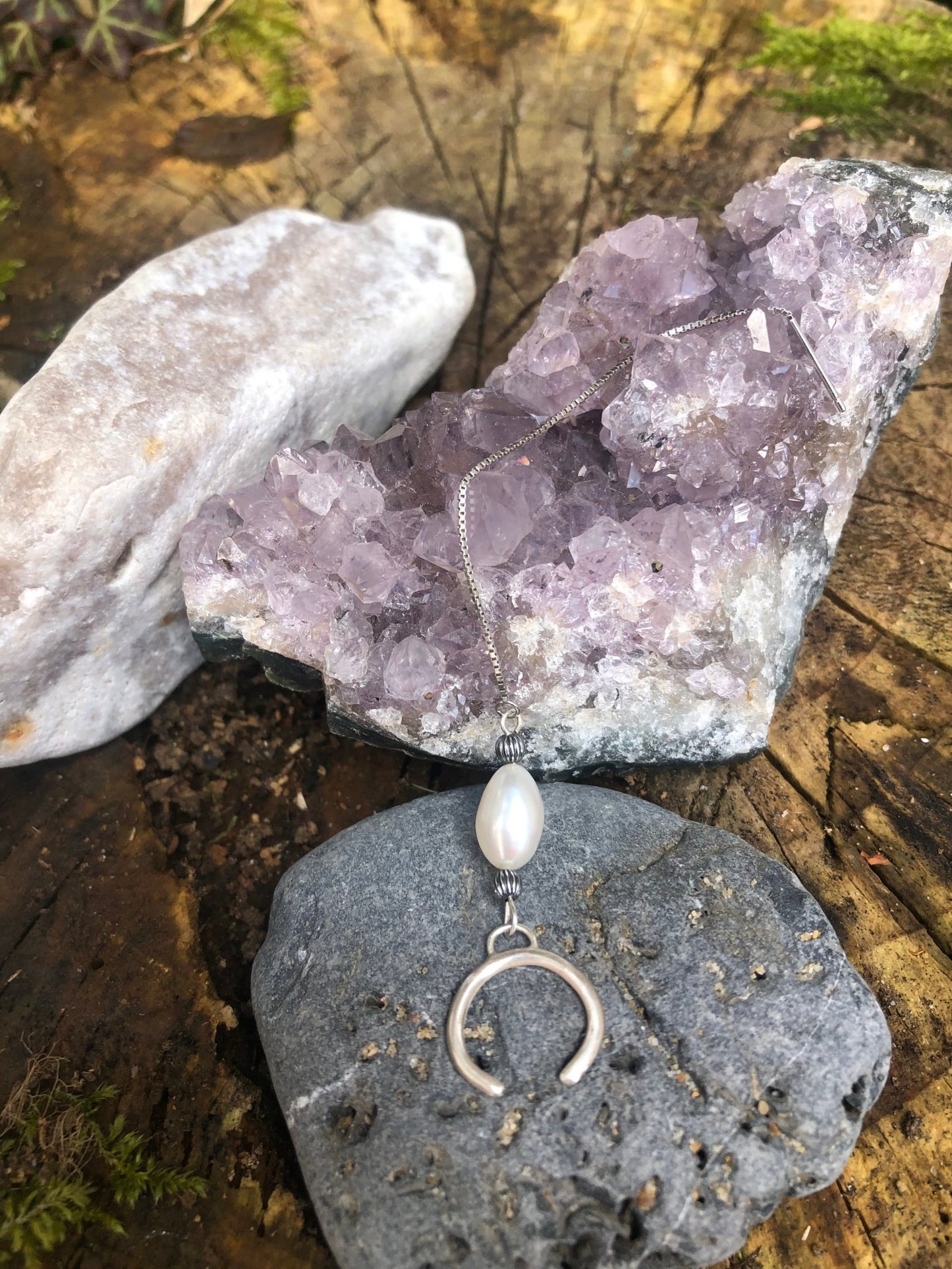Sea Drift Freshwater Pearl Ear Threader with Cuff | Unique, Elegant Jewellery for Spiritual Connection - Relic