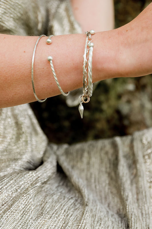 Seashell Soul Handcrafted Silver Shell Charm Bracelet | Sustainable, Spiritual Jewellery for Inner Peace - Relic