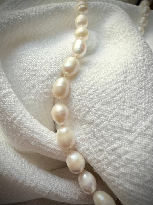 String of Pearls | Organic Pearl Hand - Knotted Necklace - Relic