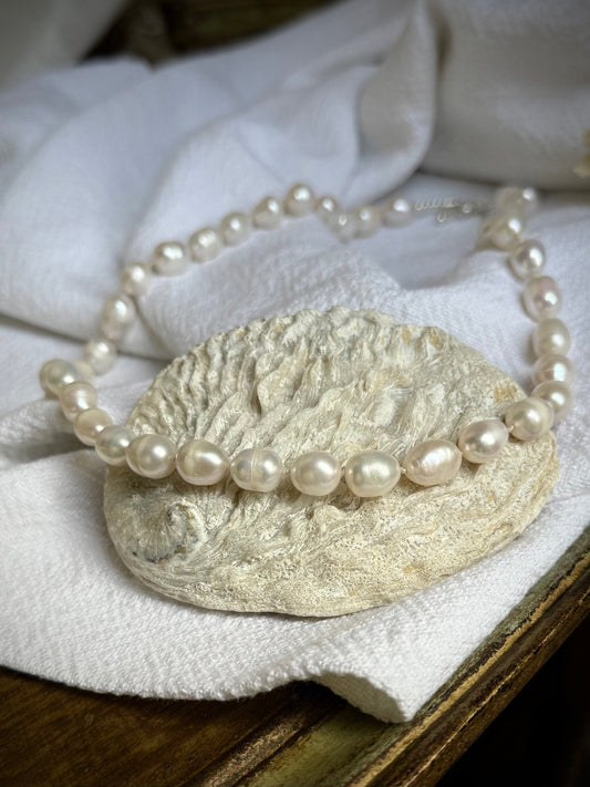 String of Pearls | Organic Pearl Hand - Knotted Necklace - Relic